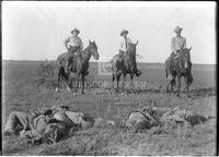 Las Norias Bandit Raid: Texas Rangers with dead bandits, October 8, 1915