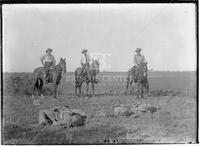 Las Norias Bandit Raid: Texas Rangers with dead bandits