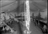 Agricultural fair booths, fruits and grains