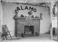 Agricultural fair booth, grapefruit stacked to look like a fireplace