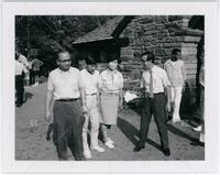 Photograph of Goro Azumaya, H., and Mutsuko, and Eiichi Abe, October 4, 1969