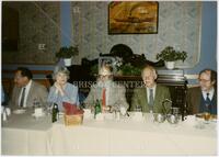 Photograph of Merle and Mrs. Friele, Paul Halmos, Harry Kieval, and Marthin Flashman