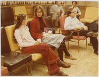 Photograph of librarians and others gathered for tea at Swain Hall, December 1978