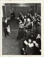 Photograph of Paul Halmos receiving an honorary degree from the University of St. Andrews, 3rd July 1980