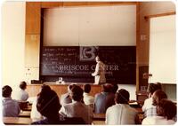 Photograph of a lecture during the Oberwolfach seminar, August 1980