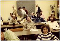 Photograph of attendees of a mathematics colloquium at the Michigan State University, April 1982