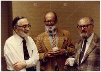 Photograph of Max Zorn, Paul Halmos and Edward Barankin, March 1983