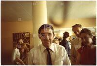 Photograph of an unidentified attendee of the Edinburgh Math Society colloquium, July 1984