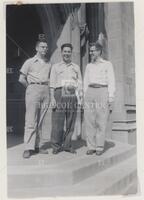 Photograph of Ronald "Ron" Nunke, Joseph "Joe" Bram, and George Backus