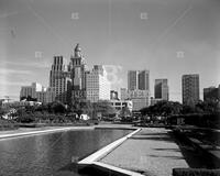 City Hall reflection pool, no. 35115-17 or no. 1197; 1990 calendar cover negatives