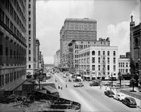 [Aerial view of Houston]; Downtown Buildings