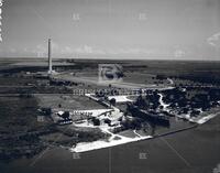 Aerial of San Jacinto Monument and [Houston] Ship Channel, no. 27336; Monuments and memorials-San Jacinto Centennial and founders' cemetery