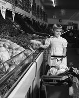 [Girl shopping], no. 10420; Grocery stores