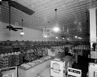 Interior of A&P store; Grocery stores