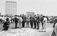 Bob Hope at ground-breaking in Sharpstown; Celebrities