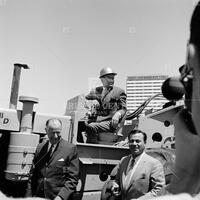 Bob Hope at ground-breaking in Sharpstown; Celebrities