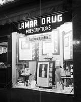 Lamar Drug window, American Dental Association, no. 5502-W1; Pharmacy