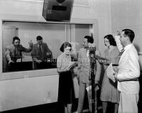 Group at mic, no. 4708; Radio and television