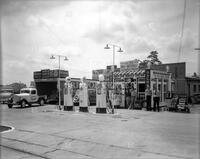[Gas station, east end service station]; Gas stations, Pure Oil