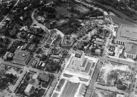 Aerial of city hall, coliseum, and jail; aerials, misc.