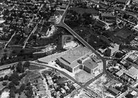 Aerial of city hall, coliseum, and jail; aerials, misc.