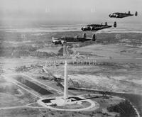 Army planes over San Jacinto monument; Aircraft