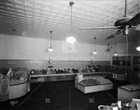 Interior of A&P store; Grocery stores