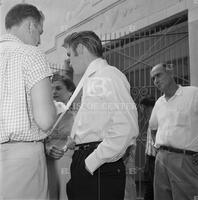 Photograph of Elvis Presley meeting fans