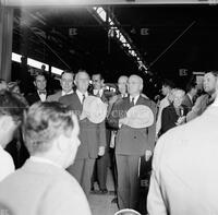Harry S. Truman, "President of United States", speaks in Ft. Worth