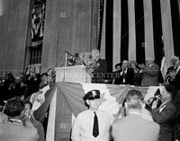 Harry S. Truman, "President of United States", speaks in Ft. Worth