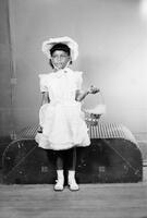 Mattie Lee Norris, Ruby Lee Davis (little sister), bonnet and basket
