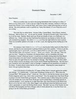 Letter from Dominick Dunne to Vanity Fair editor Graydon Carter