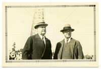 H. F. Sinclair, Chas Roeser, at Lathrop discovery: Sinclair Oil group at [Lathrop?] Discovery Well, 1931