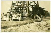 Visitors to see the first well at P[?]