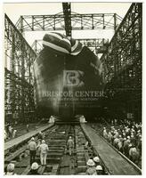 Launching of the ship Esso Baltimore, April 1960