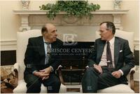 Henry B. Gonzalez and President Bush in Oval Office