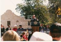 Henry B. Gonzalez speaking at rally in front of the Alamo