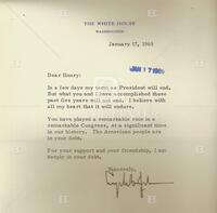 LBJ letter to Henry Gonzalez, January 1969