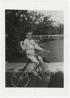 Alan Lomax on a tricycle