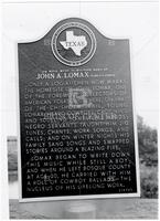 John A. Lomax Texas State Historical Marker
