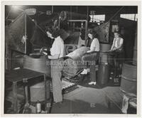 Betty Gray, Dot O’Quinn, Thelma Mattson Preparing Drums
