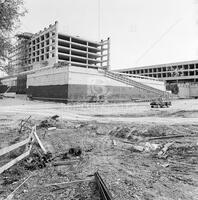Sid Richardson Hall and LBJ Library during construction