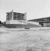 Sid Richardson Hall and LBJ Library during construction
