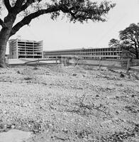 Sid Richardson Hall and LBJ Library during construction