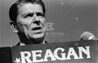 Ronald Reagan at LBJ Auditorium during 1980 presidential campaign