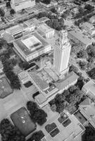 Aerial views of campus, UT Tower and Main building
