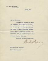 Letter from Woodrow Wilson to A. S. Burleson