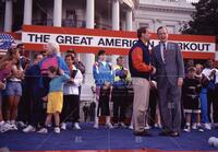 Bush and Schwarzenegger at Great American Workout [T 133266]