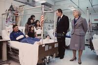 Bush visits Veterans Hospital