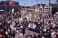 Act-Up demonstration in Kennebunkport, ME [T 124214, GL 102312]